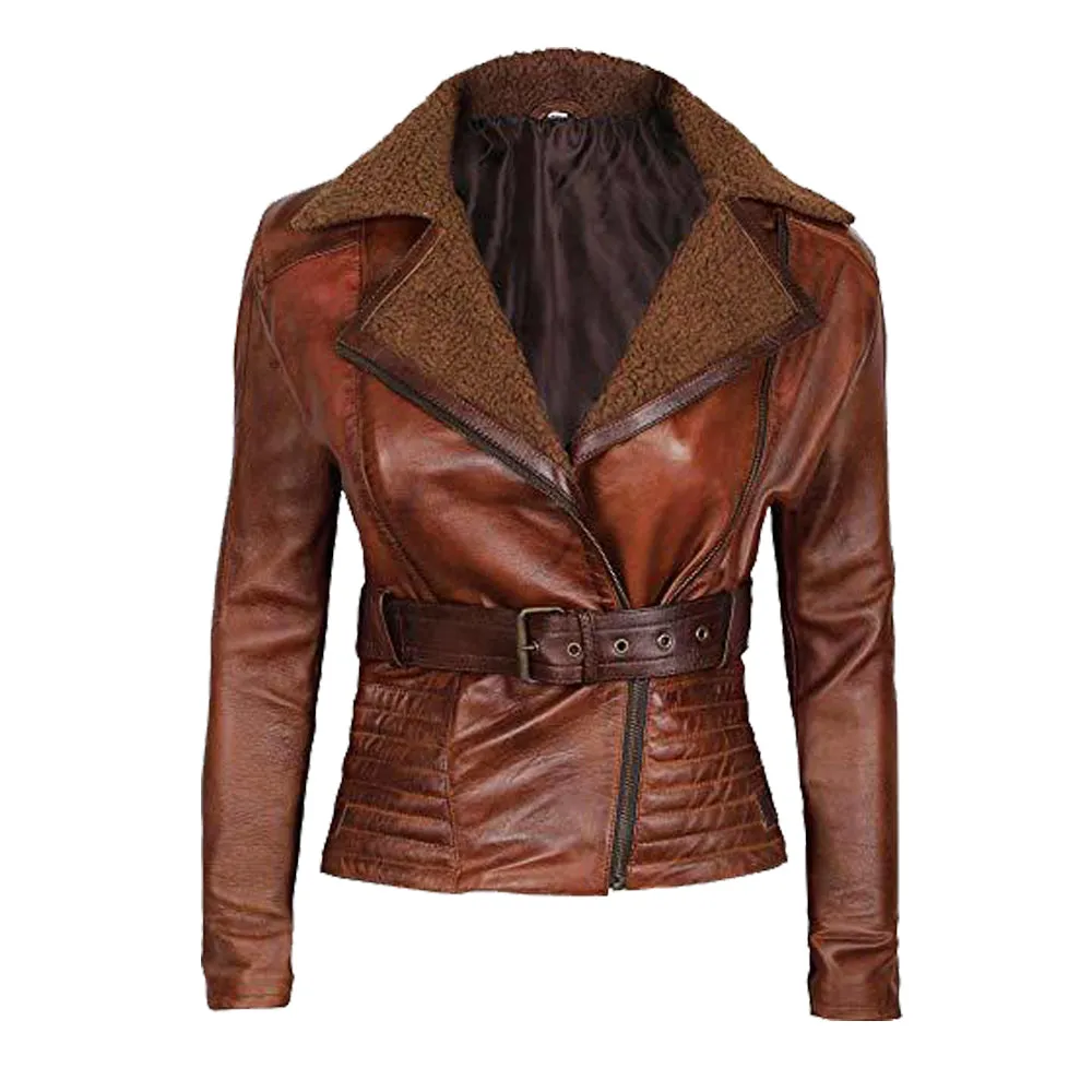 Ladies Leather Jacket Adorable Classic Fashion Wear