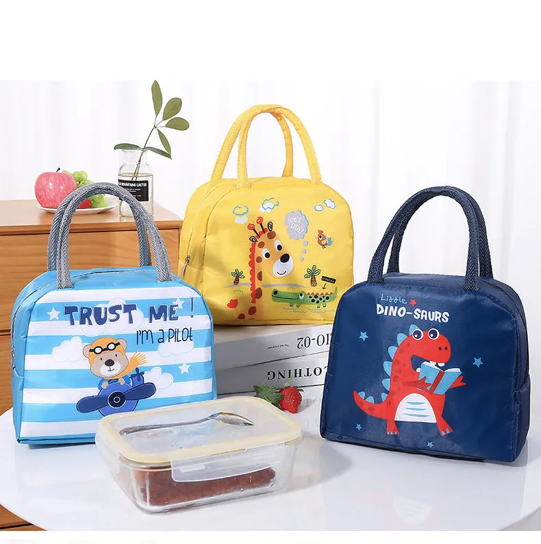 Lunch Box Insulated Bag Soft Leakproof Lunch Bag for Kids Men Women, Durable Thermal Lunch Pail for School Work Office | Fit 6 Cans-Blue bear