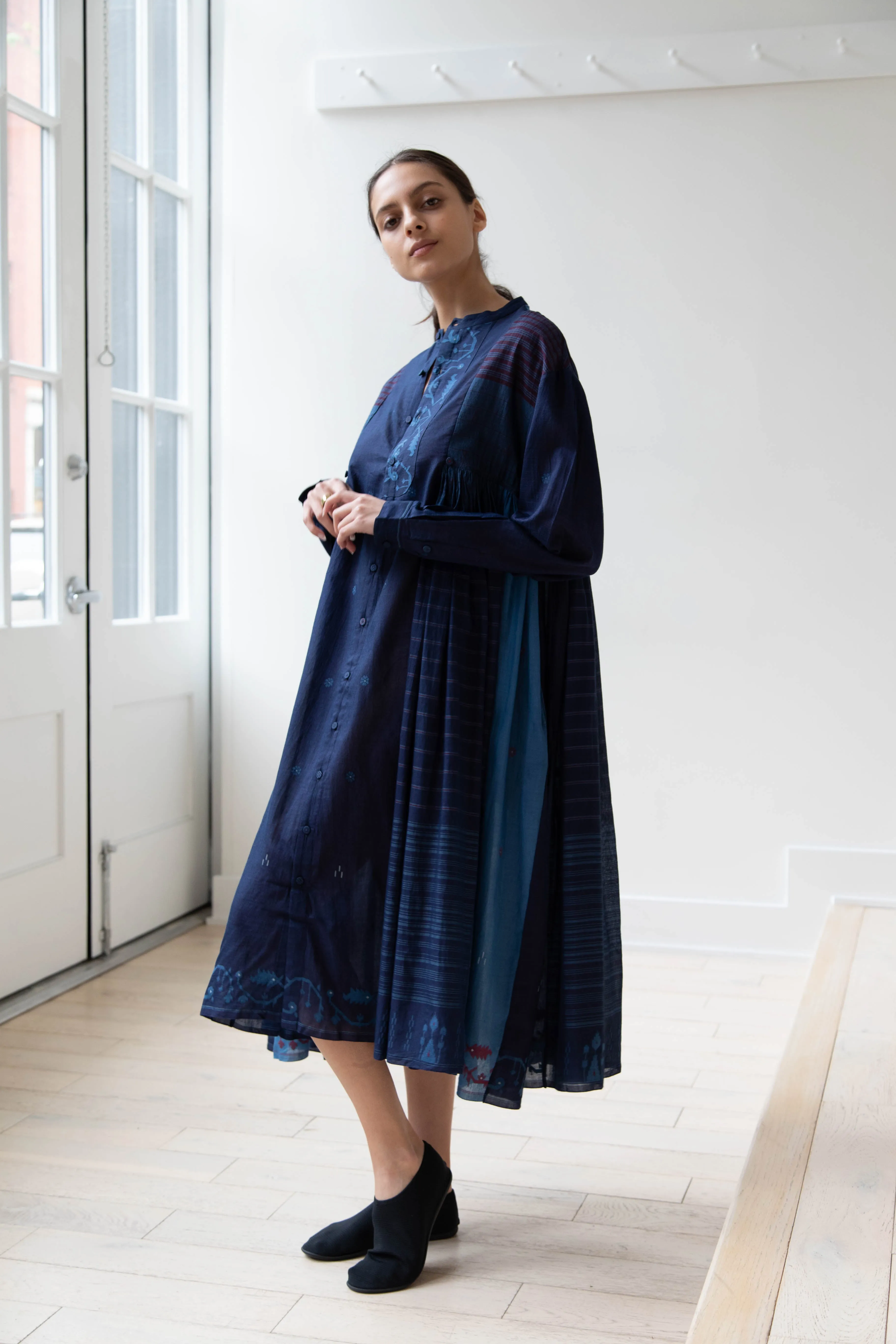 Maku | Vanessa Dress in Indigo Jamdani