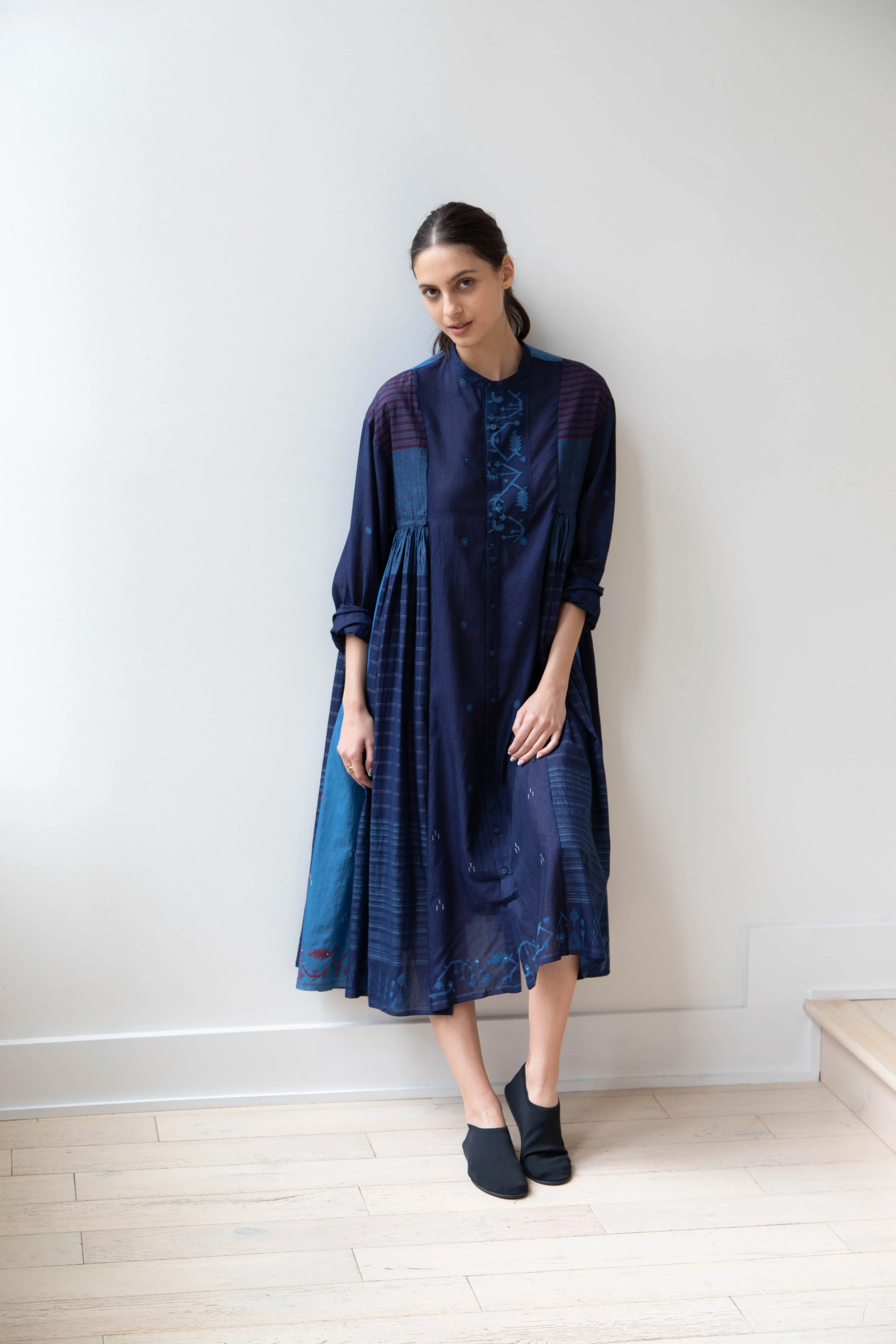 Maku | Vanessa Dress in Indigo Jamdani