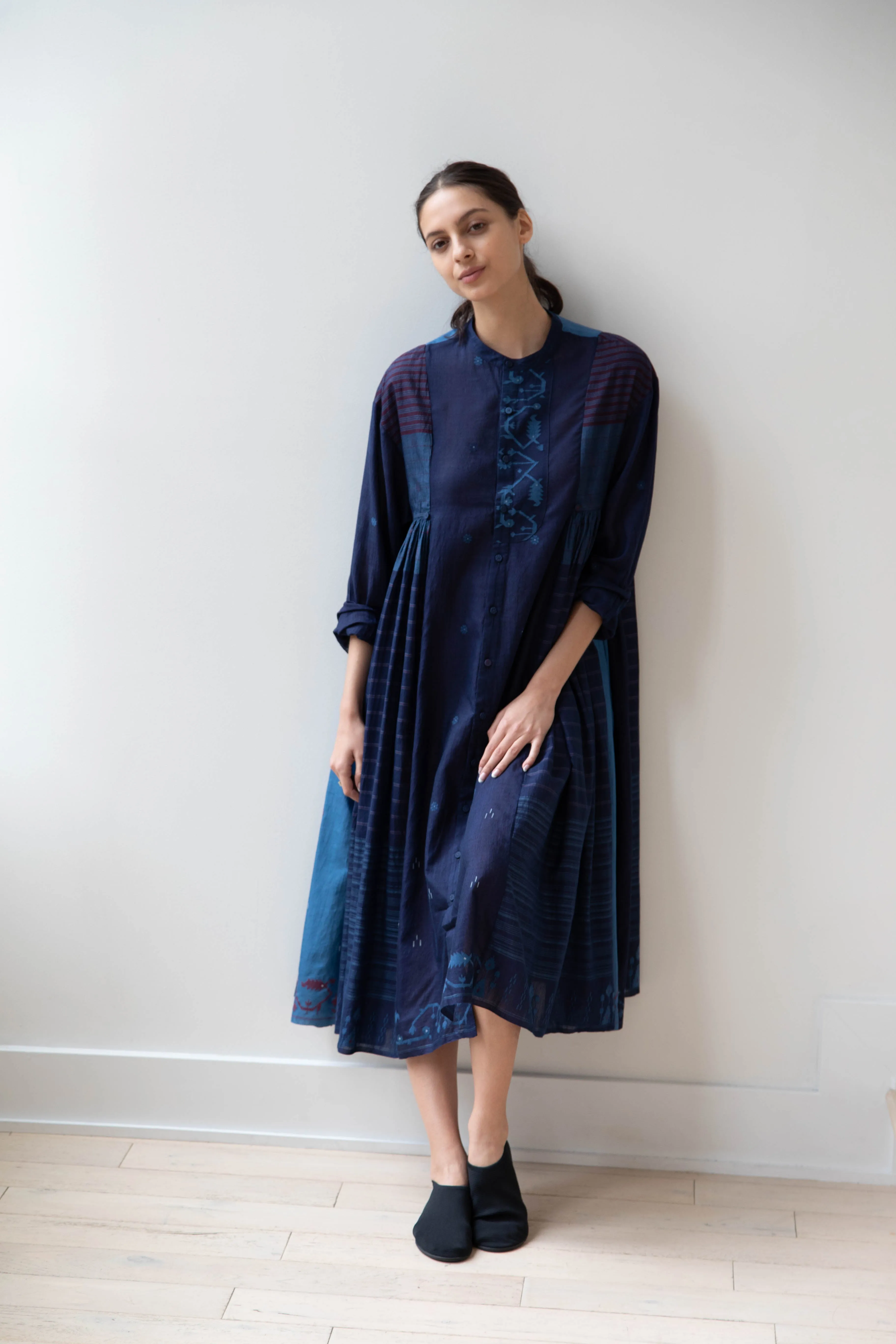 Maku | Vanessa Dress in Indigo Jamdani