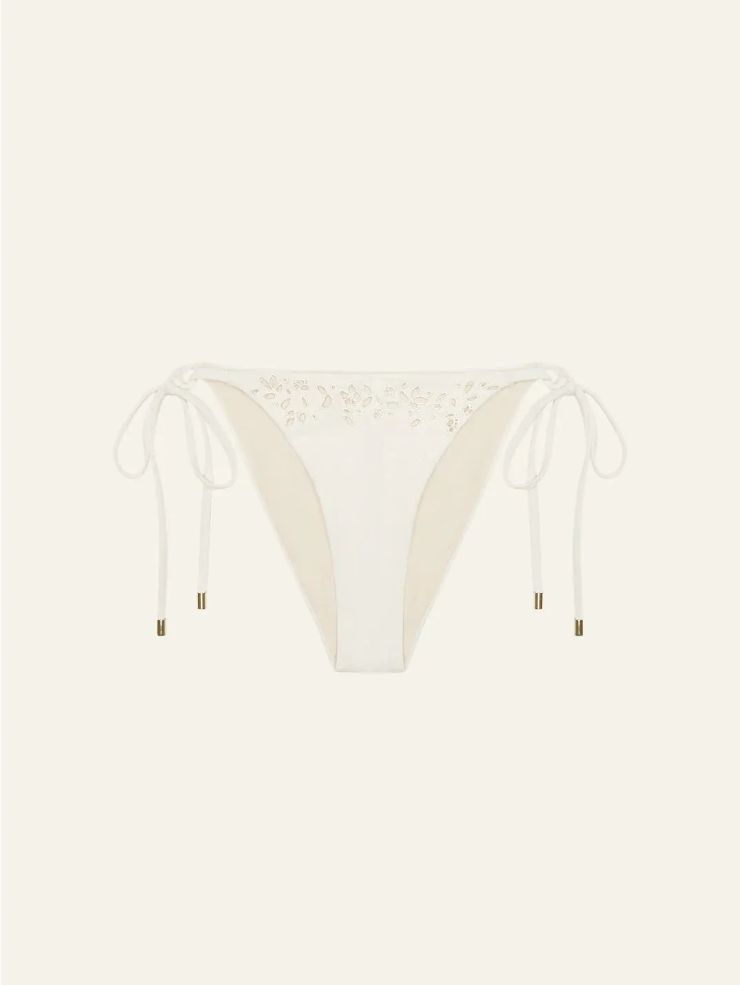 Memoir Embroidered String Pant Creme