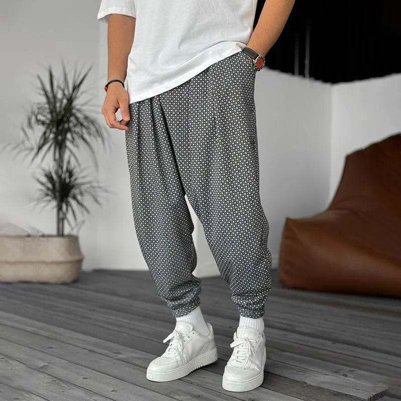 Men's Retro Loose Printed Jogging pants 90924728YY