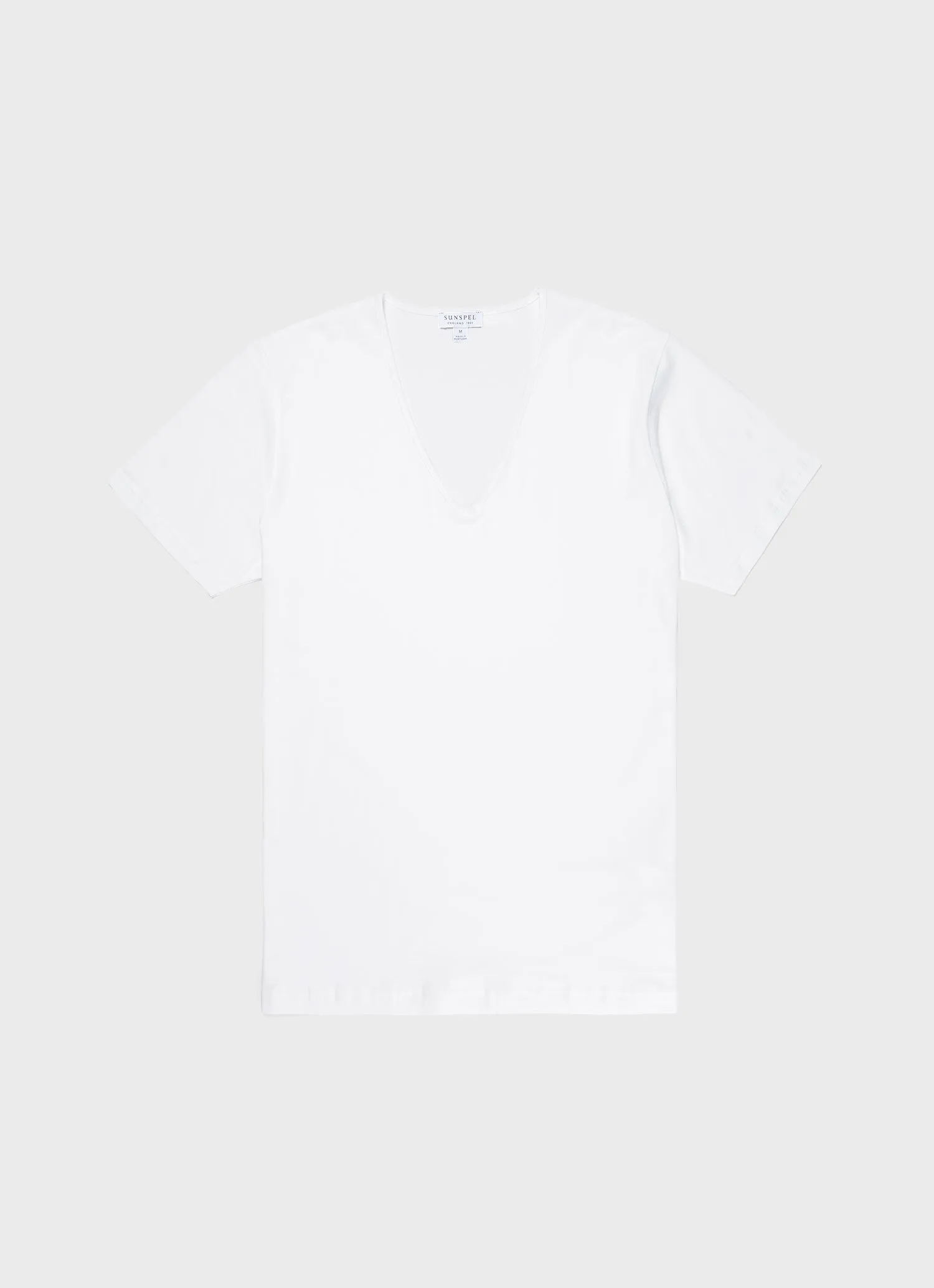 Men's Superfine Cotton V-neck Underwear T-shirt in White