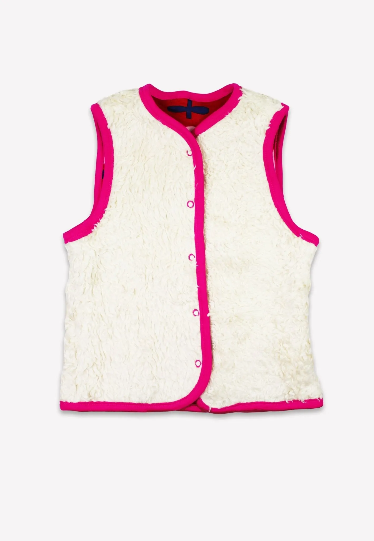 Organic Pink Flower Print Reversible Gilet