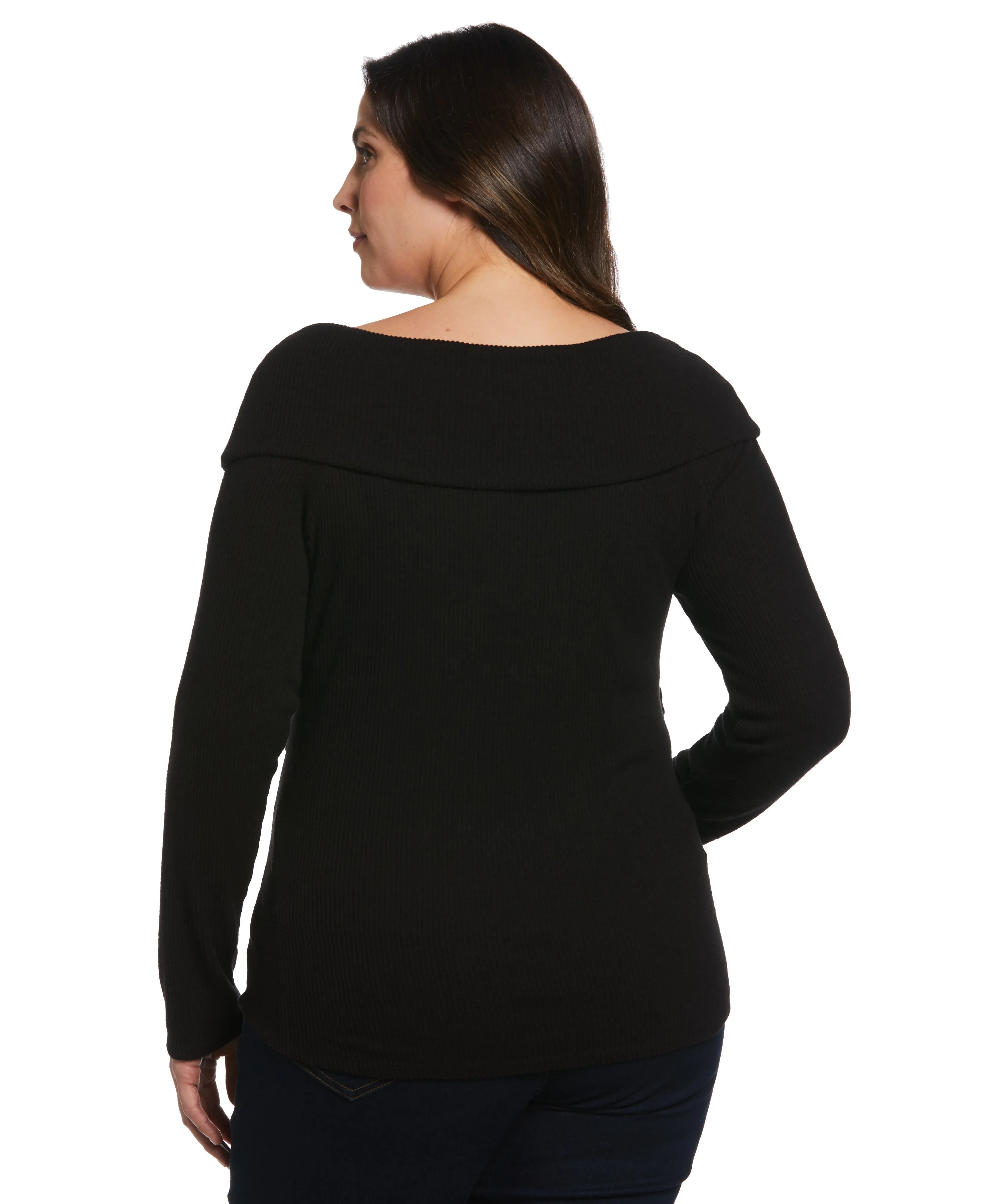 Plus Size Marilyn Ribbed Crossover Top