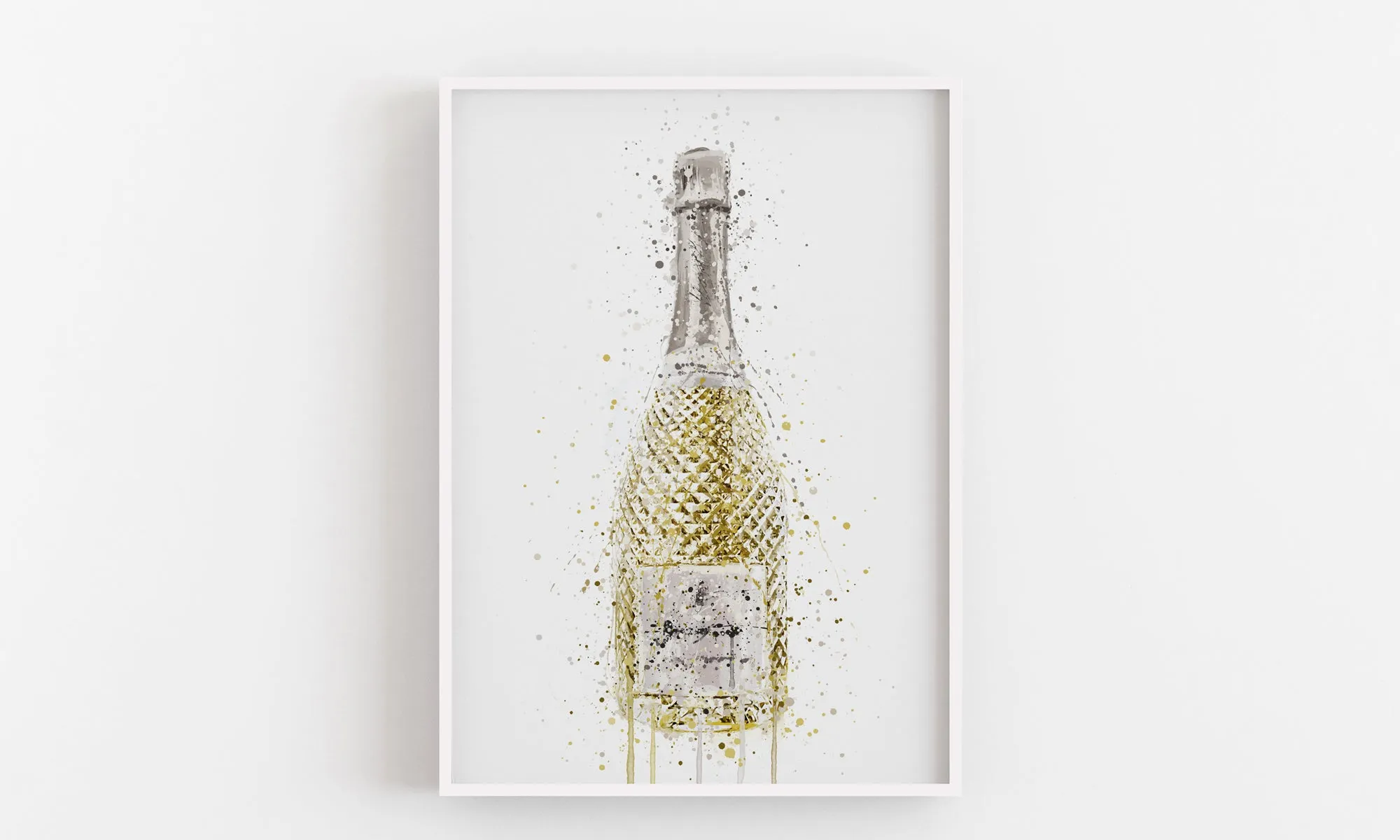 Prosecco Bottle Wall Art Print 'Opulence'