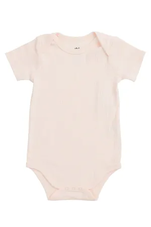 RIB JERSEY SHORT SLEEVE BODY - SOFT PINK