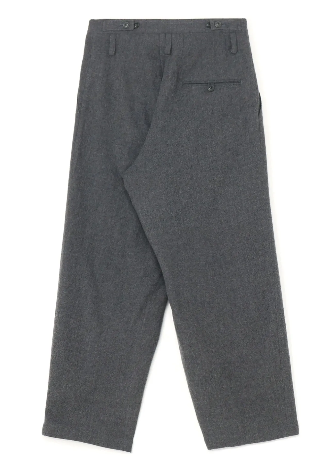 SHRUNKEN WOOL SERGE TAPERED PANTS