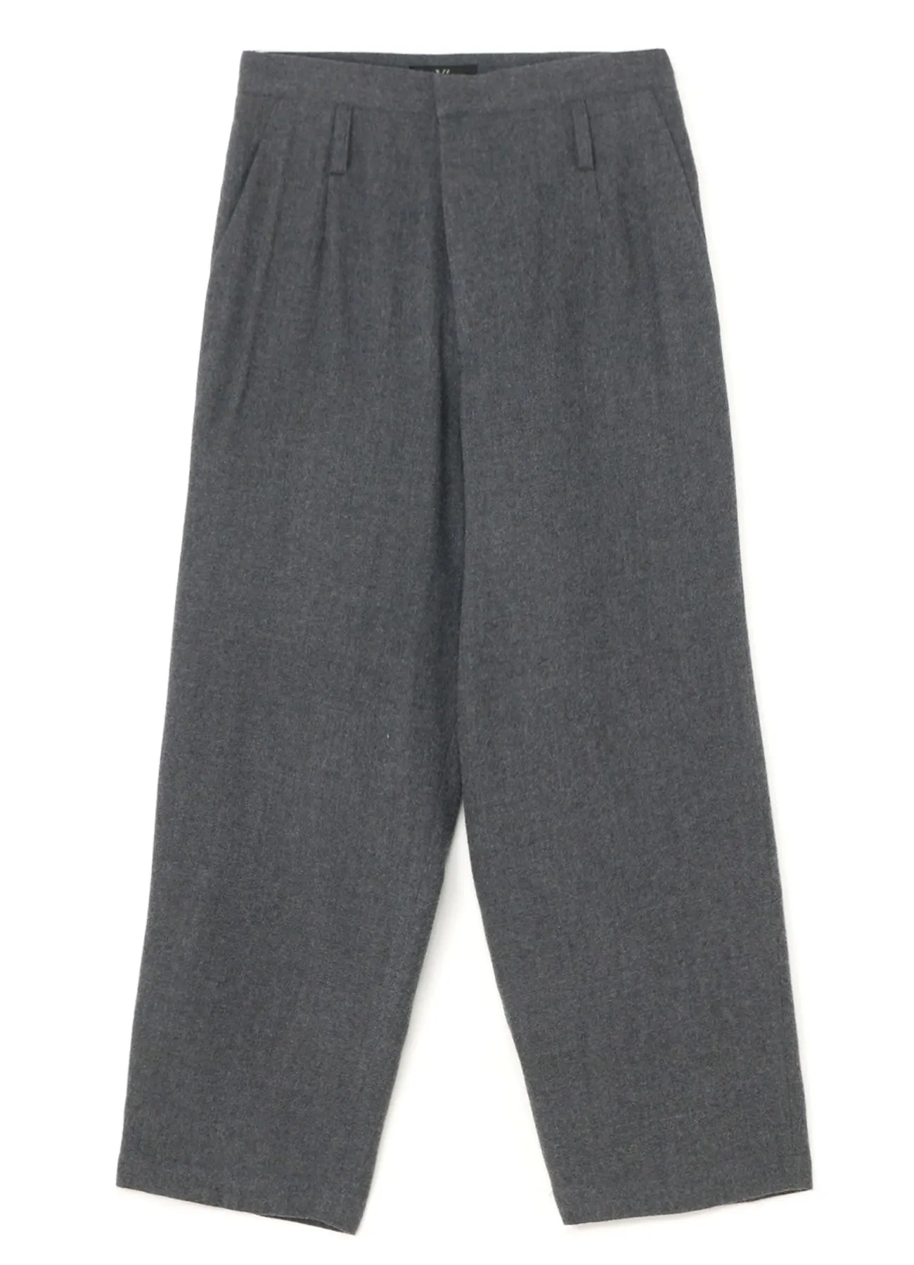 SHRUNKEN WOOL SERGE TAPERED PANTS