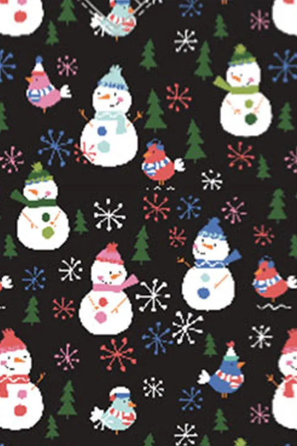 Snowflake Snowman Women's Print Scrub Top - MC8564