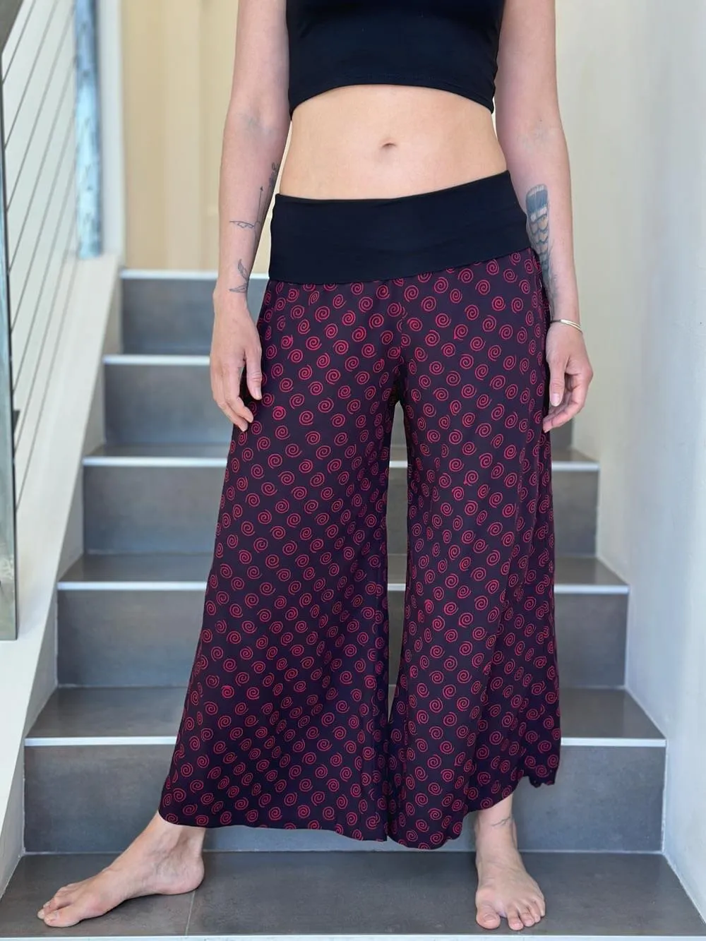 Spiral Print Ruched Pant