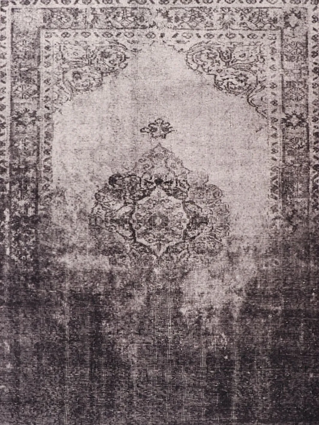 Spirit Charcoal Grey Faded Wash Medallion Transitional Rug