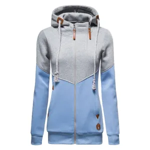 Spring Hoodied Sweatshirt Ladies Casual Patchwork Slim Womens Jackets Brand Warm Long Style Buttocks Hoodies Women