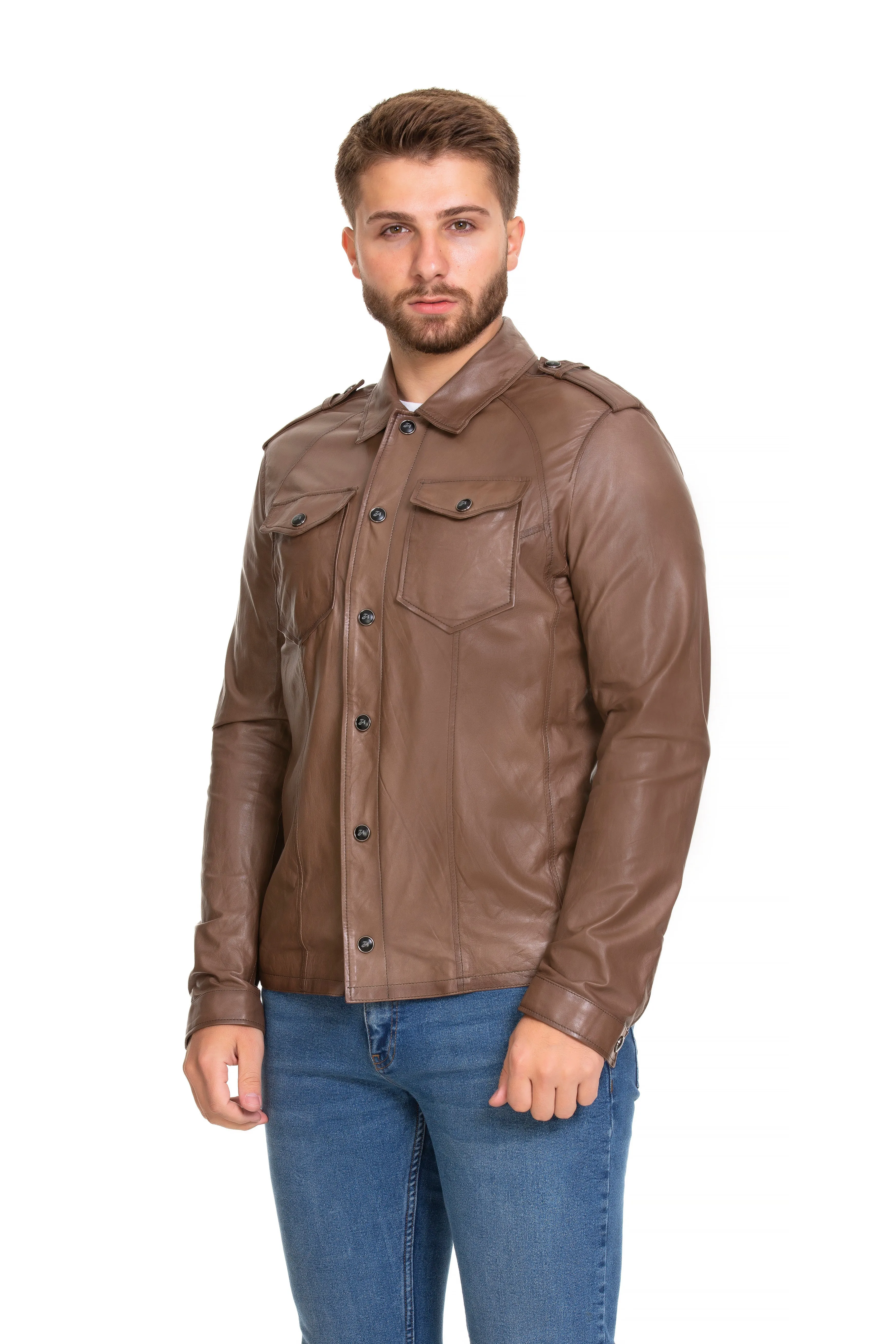 The Sabariego Tan Leather Men Jacket