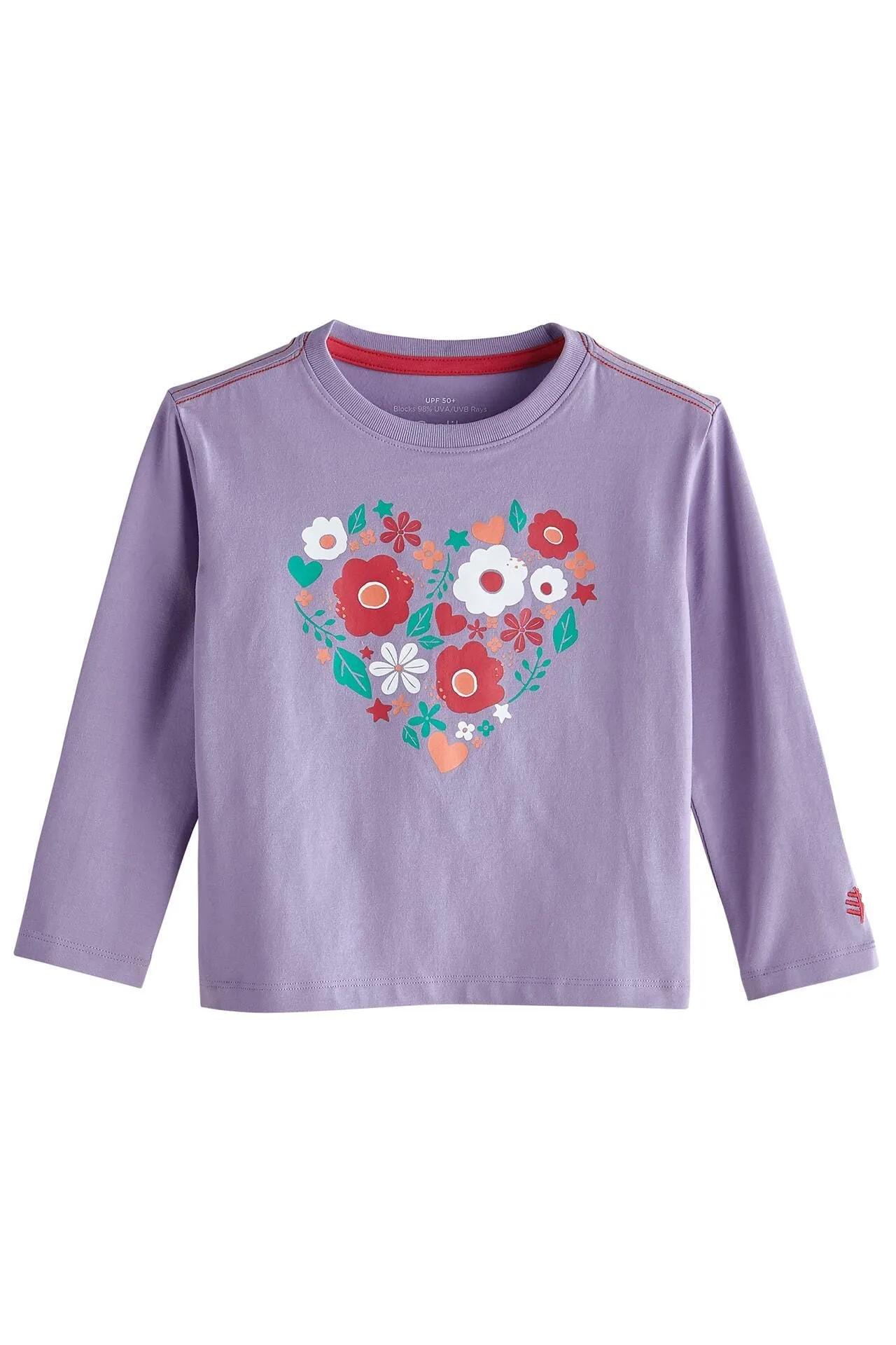 Toddler Coco Plum Everyday Long Sleeve Graphic T-Shirt  |  Soph Lilac Blooming Heart