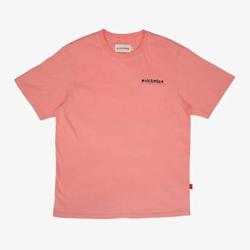 Victoria HK Linguistic Pocket T-Shirt Salmon