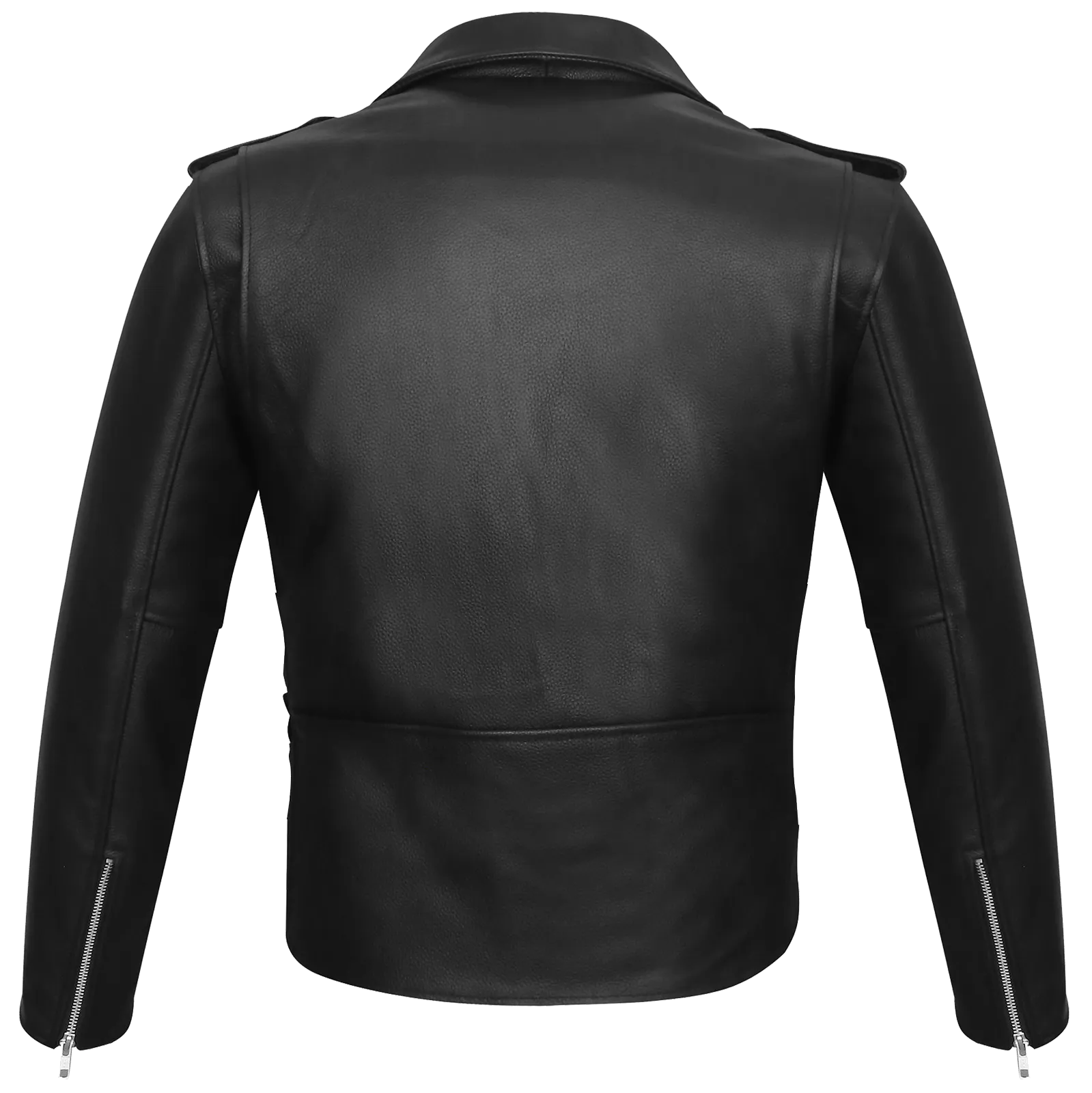 VL516 Men's Premium Leather Classic Motorcycle Jacket Plain Side w/ Belted Waist