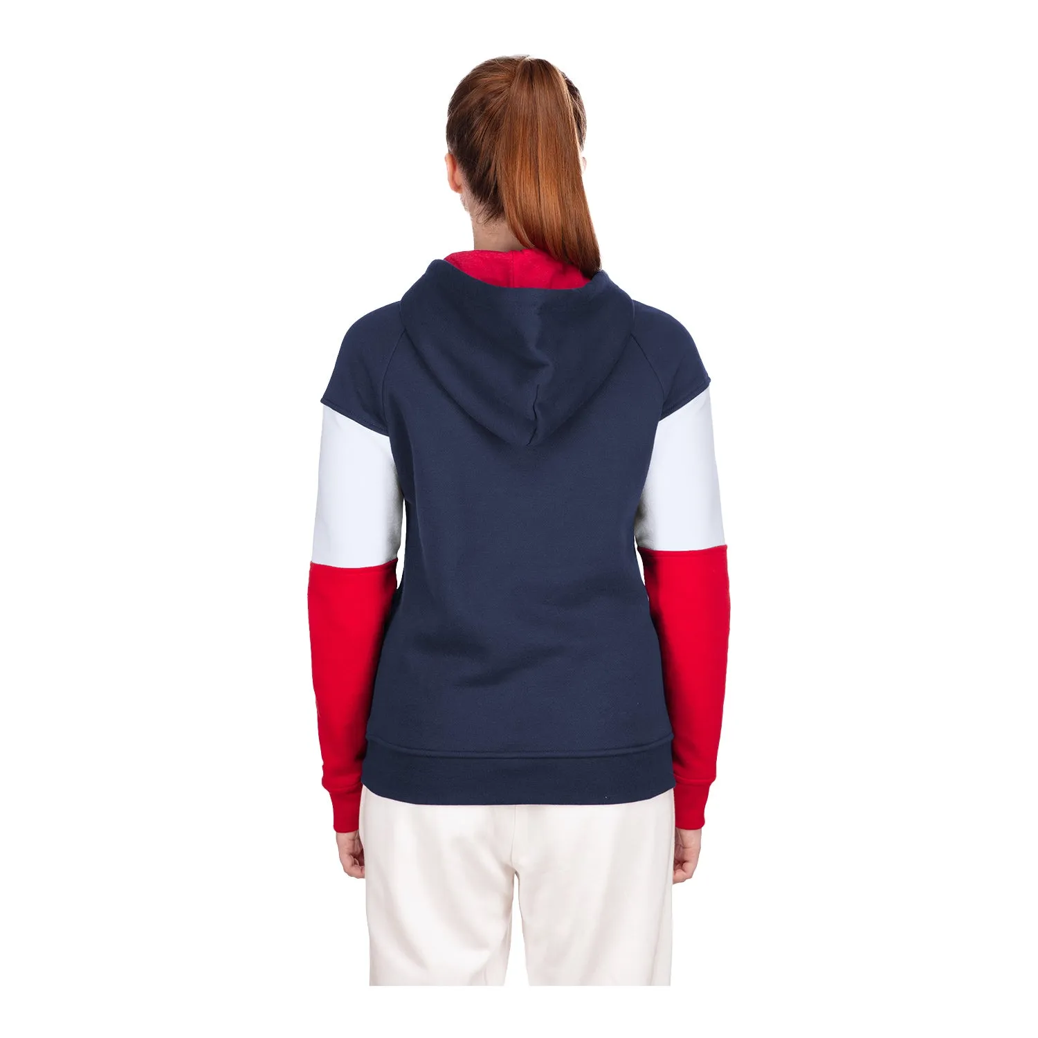 Women's New Era USMNT Heather Navy Color Block Hoodie