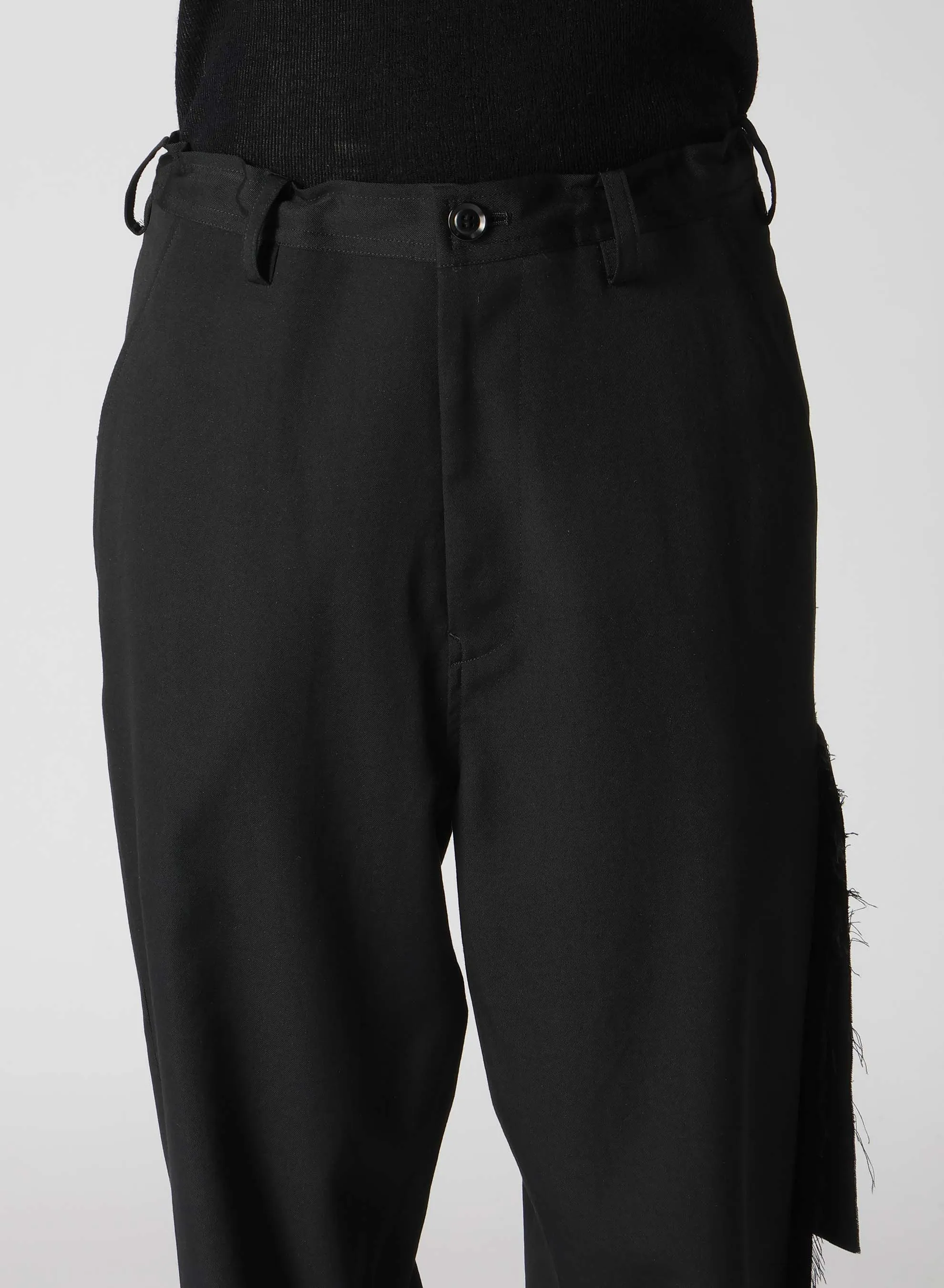 WOOL GABARDINE LEFT SIDE LINED PANTS