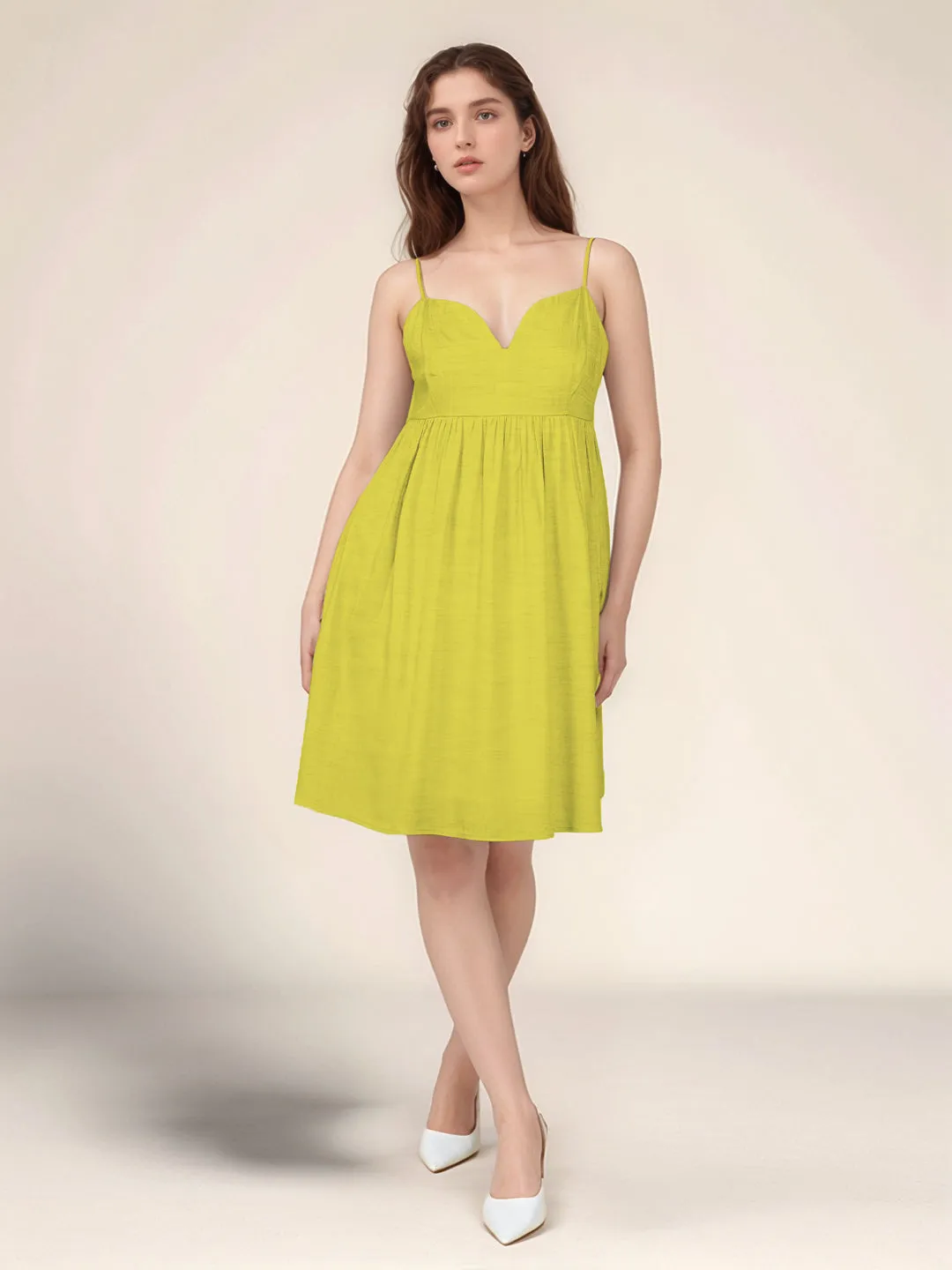 Yellow Solid Relaxed Fit Short Dress