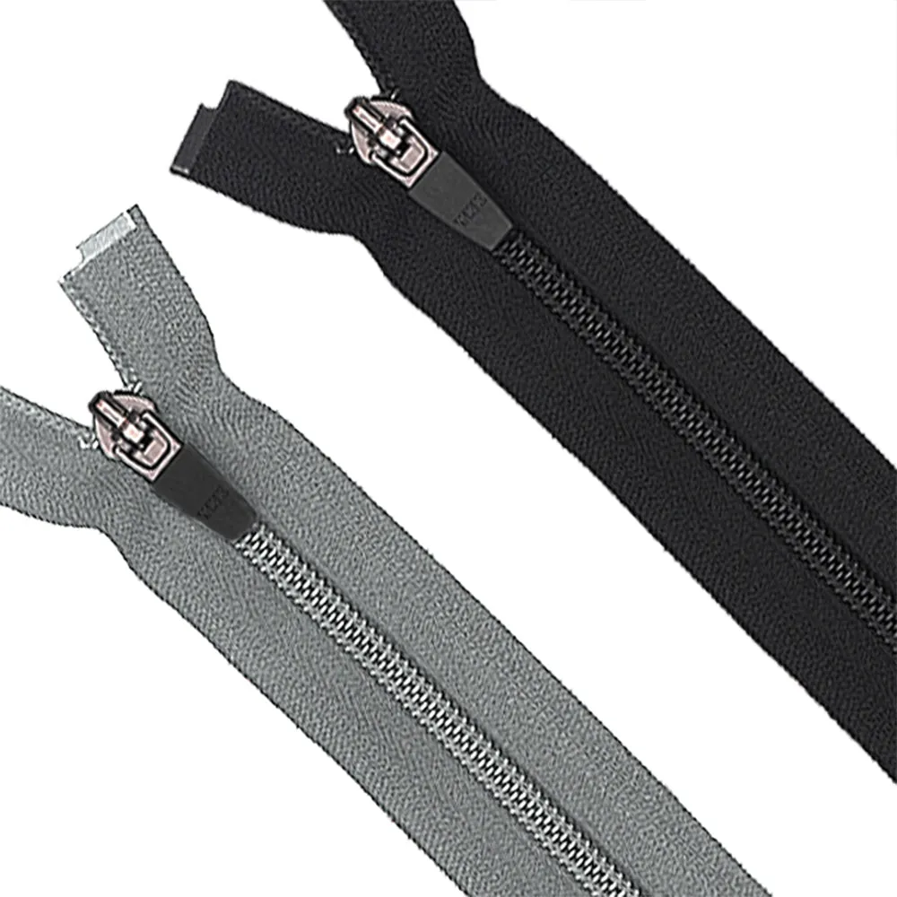 YKK- #5 Black/Grey Coil Open-End YKK Jacket Zipper