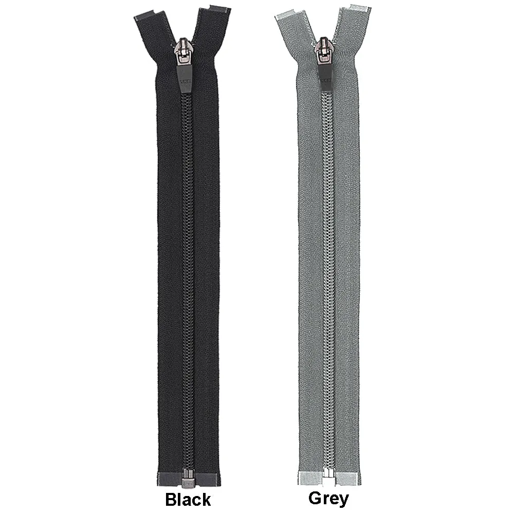 YKK- #5 Black/Grey Coil Open-End YKK Jacket Zipper