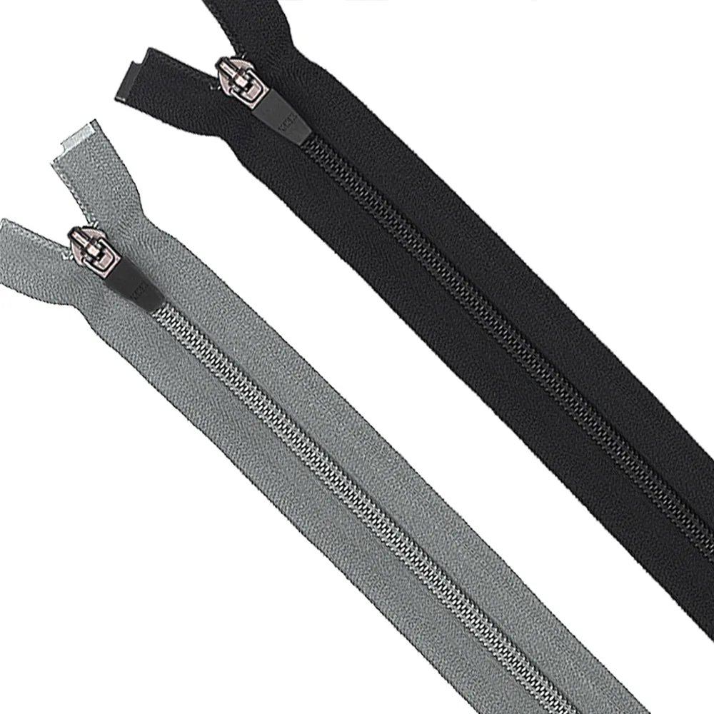 YKK- #5 Black/Grey Coil Open-End YKK Jacket Zipper