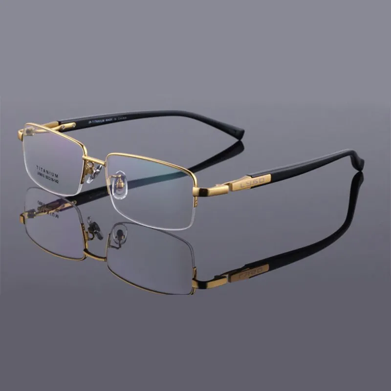 Zirosat Unisex Semi Rim Square Titanium Eyeglasses 9910